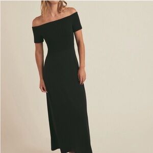Favorite Daughter Black Off-Shoulder Midi Dress
